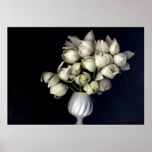 White heart on black poster