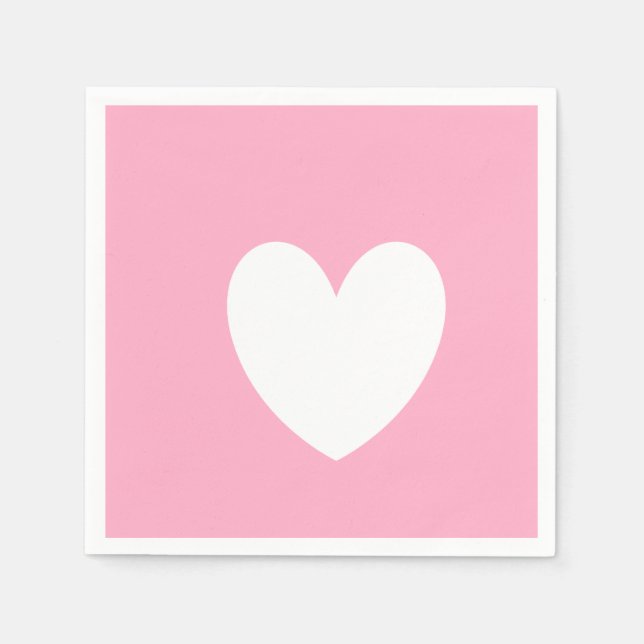 White Heart Paper Napkins (Front)