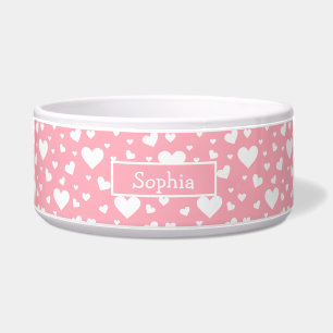 White Heart Pattern On Pink With Custom Name
