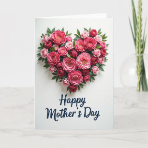 White Heart Roses Greeting Card