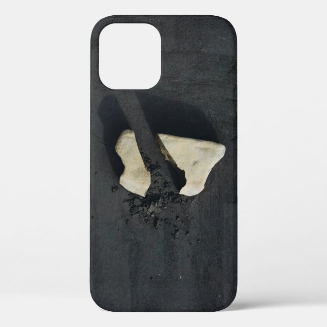 White heart shaped on black surface Case-Mate iPhone case (Back)