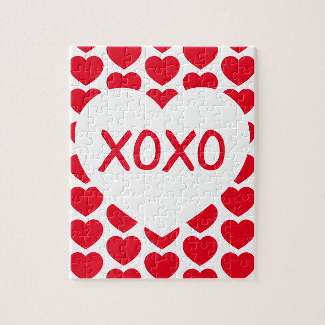White Heart XOXO Valentine Frustrating Jigsaw Puzzle (Vertical)