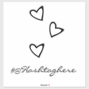 White Hearts Floating  Name  Script Car Decal