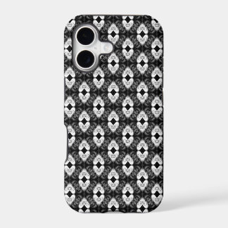 White hearts on Black Pattern iPhone 5 Case