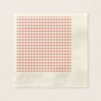 White Hearts on Blush Pink Napkin