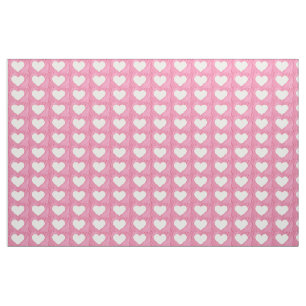 White hearts on pink blends fabric