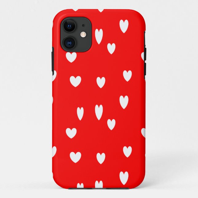 White hearts on red Case-Mate iPhone case (Back)