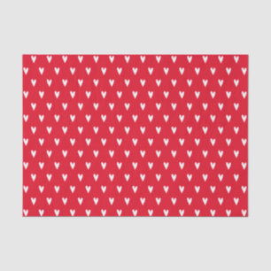 White Hearts Pattern Red Romantic Tissue Paper