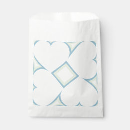 White Hearts Pattern with Blue Favour Bag