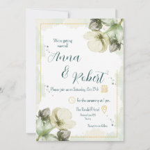 White Hellebore Watercolour Florals Wedding