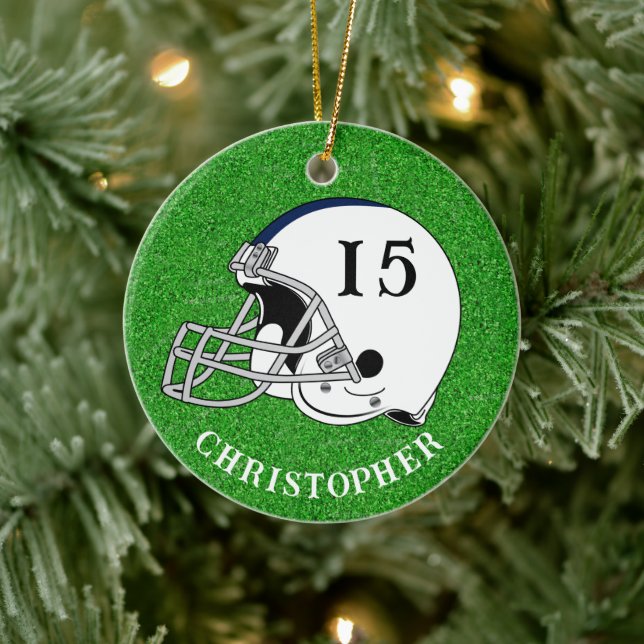 White Helmet Christmas   Ceramic Ornament (Tree)
