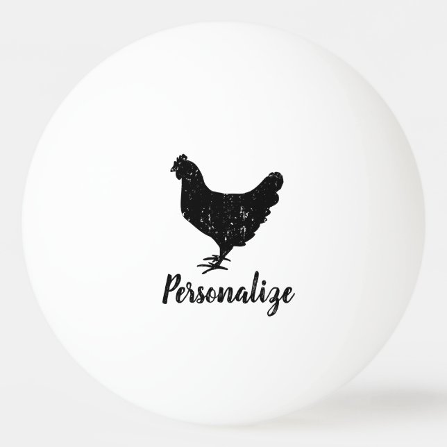 White hen chicken ping pong ball for table tennis (Front)
