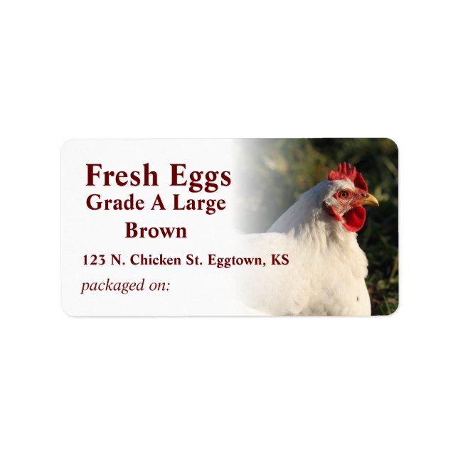 White Hen Egg Label (Front)