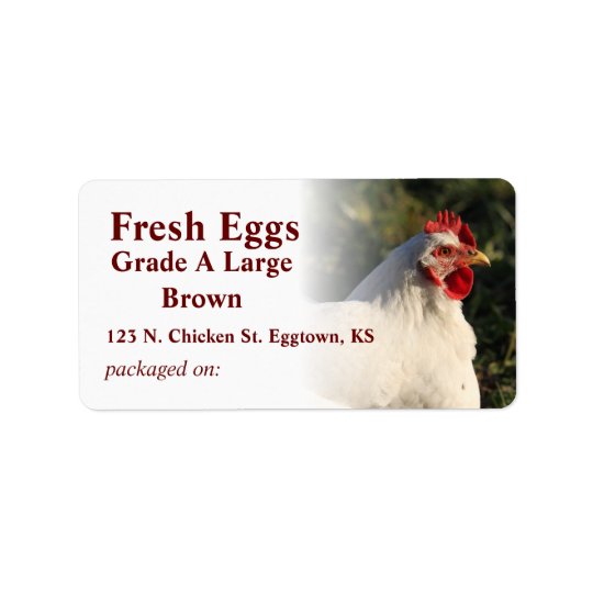 White Hen Egg Label Address Label