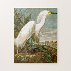 White Heron by John James Audubon Jigsaw Puzzle