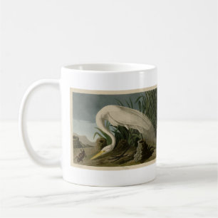 White Heron, Great Egret, Audubon Birds of America Coffee Mug
