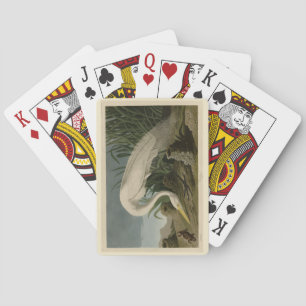 White Heron, Great Egret, Audubon Birds of America Playing Cards