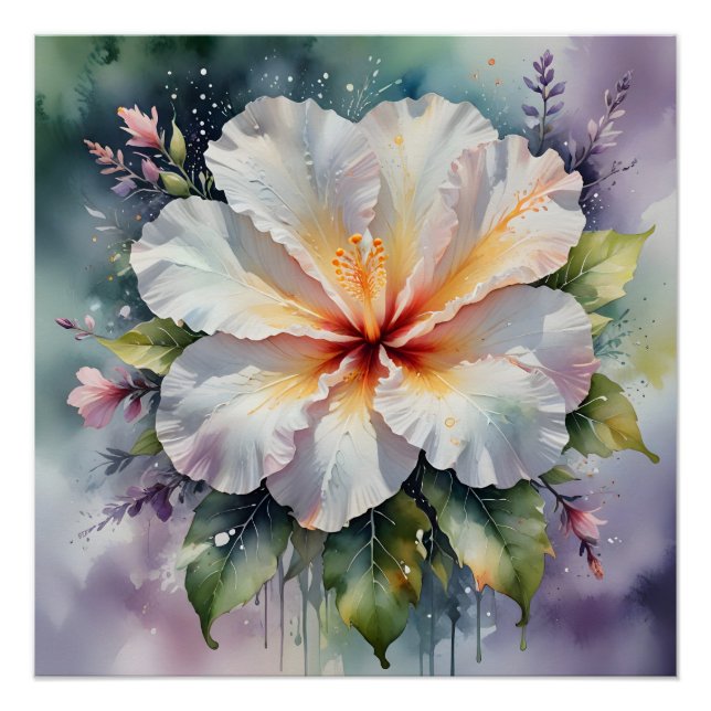 white hibiscus dream poster (Front)