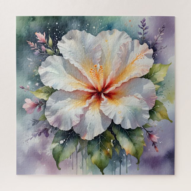 white hibiscus dream puzzle (Vertical)