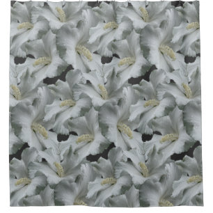 White Hibiscus Flowers Bouquet  Shower Curtain