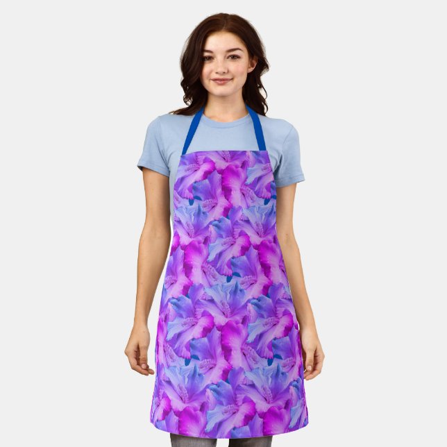 White Hibiscus Flowers Bouquet Tinted  Apron (Worn)