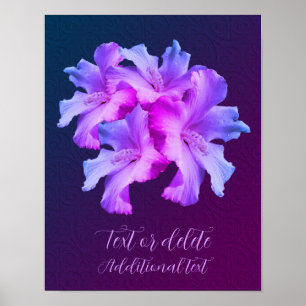 White Hibiscus Flowers Bouquet Tinted Personalised Poster