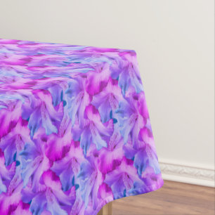 White Hibiscus Flowers Bouquet Tinted Tablecloth