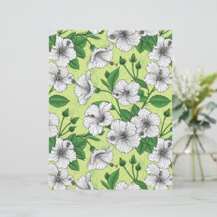White Hibiscus Tropical Floral Pattern