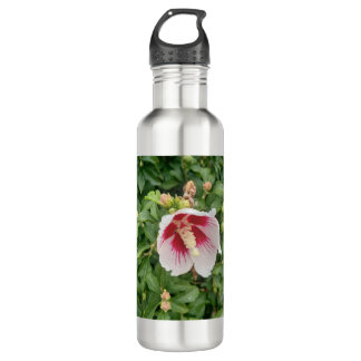 White Hibiscus Water Bottle