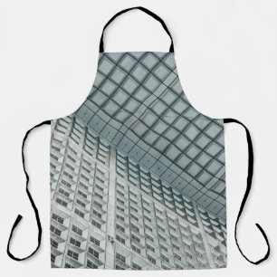 White high-rise commercial building apron