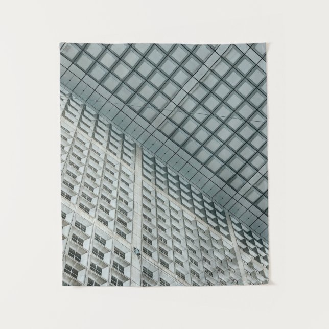 White high-rise commercial building tapestry (Front)