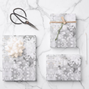 White holiday Christmas sparkle Wrapping Paper Sheet