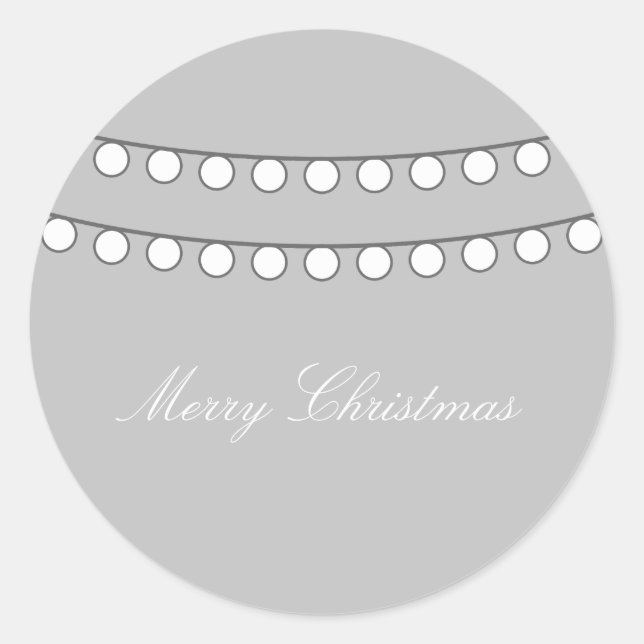 White Holiday String of Lights Stickers (Front)