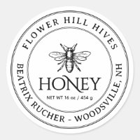White Honey Label with French Bee