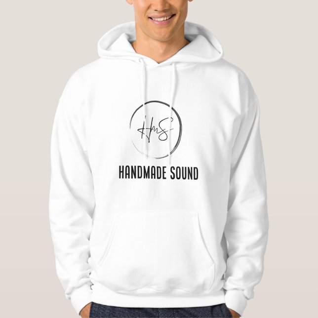 White hoodie - HmS - Handmade Sound (Front)