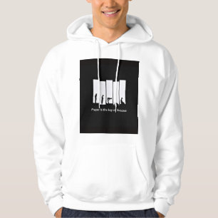 White hoodie Printed mens hoodie