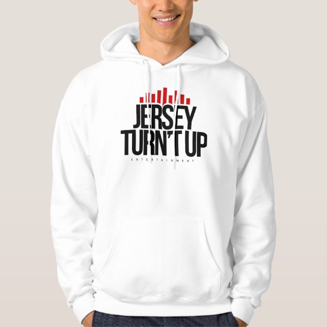 White Hoodie with Jersey Turn't Up Design (Front)