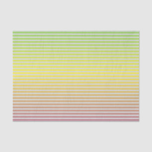 White Horizontal Stripes on a Pastel Spectrum Tissue Paper