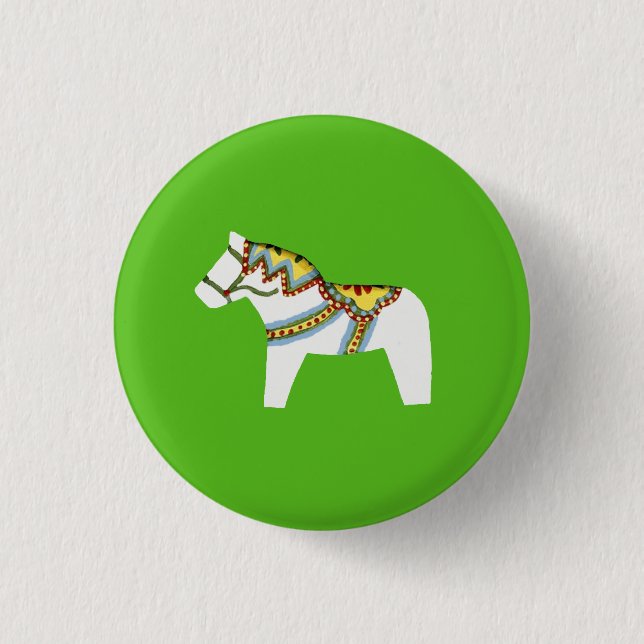 White Horse 3 Cm Round Badge (Front)