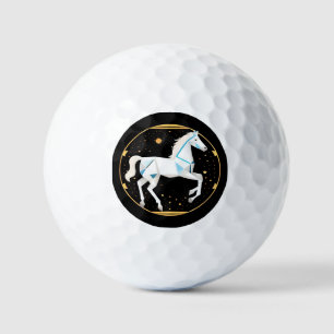 White Horse Abstract Geometric Illustration Golf Balls