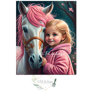White horse and Little Cutie in a pink coat Tissue Paper
