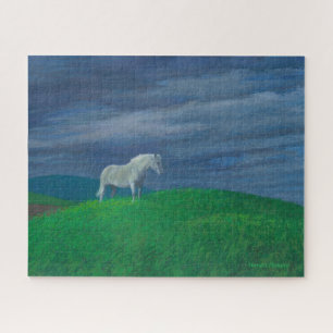 White Horse Awaits Pending Storm - Puzzle