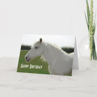 White Horse Birthday Blank Card