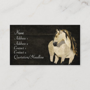 White Horse Black Retro Business Card