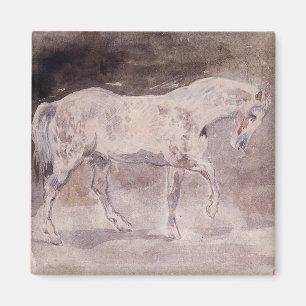 White Horse (by Eugene Delacroix) Magnet