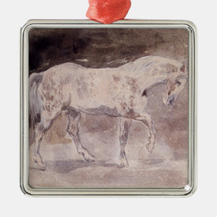 White Horse (by Eugene Delacroix) Metal Ornament