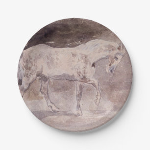 White Horse (by Eugene Delacroix) Paper Plate