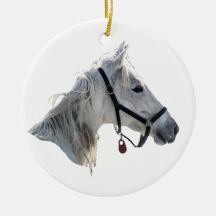 White Horse Ceramic Tree Decoration
