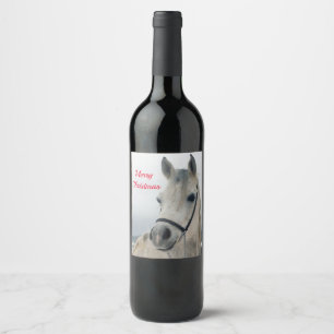 White Horse Christmas Wine Label