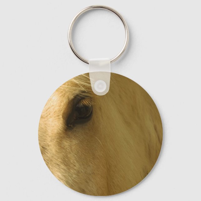 White Horse Closeup Key Ring (Front)
